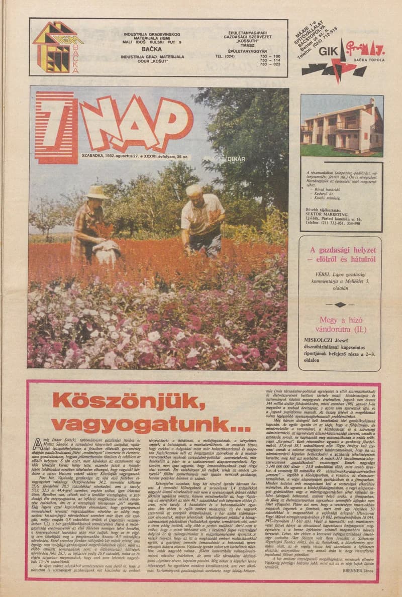 7 Nap, 37. évf. 1982. augusztus 27. 35. sz. 1–16. oldal