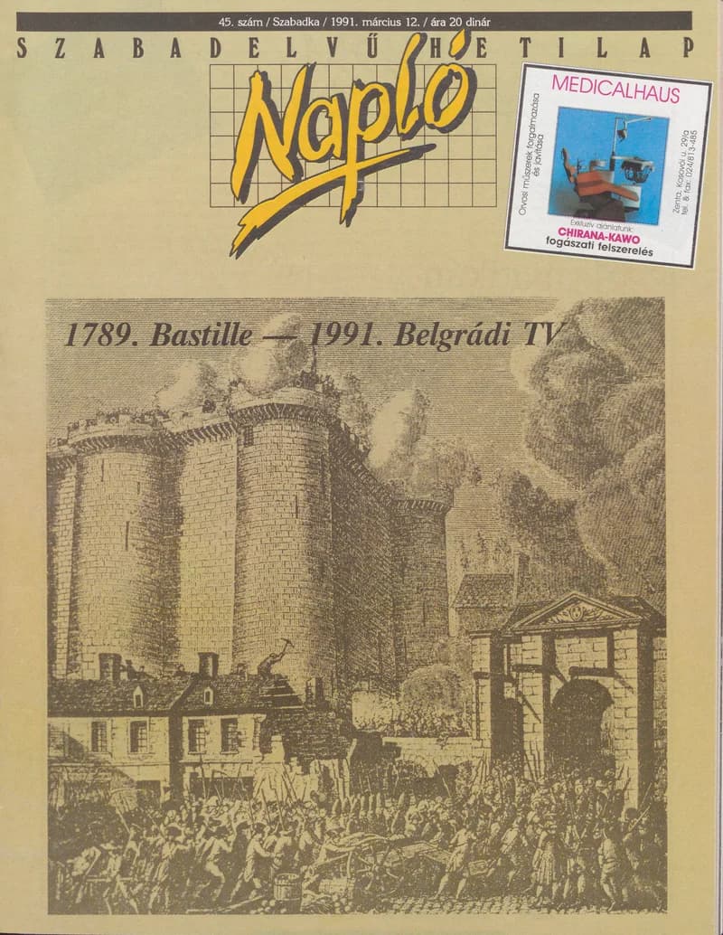 Napló - Szabadelvű hetilap, 2. évf. 1991. március 12. 45. sz.