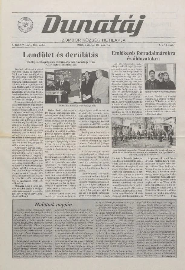 Dunatáj, 10. évf. 2008. október 29. 499. sz.