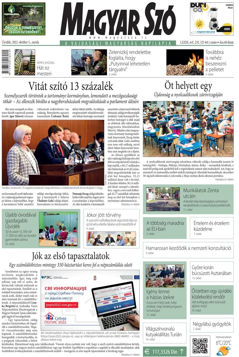 Magyar Szó, 79. évf. 2022. október 5. 232. sz. 1–16. oldal