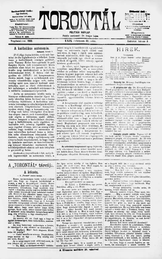 Torontál, 29. évf. 1900. február 8. 31. sz.