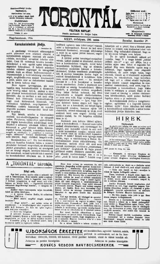 Torontál, 35. évf. 1906. december 29. 296. sz.