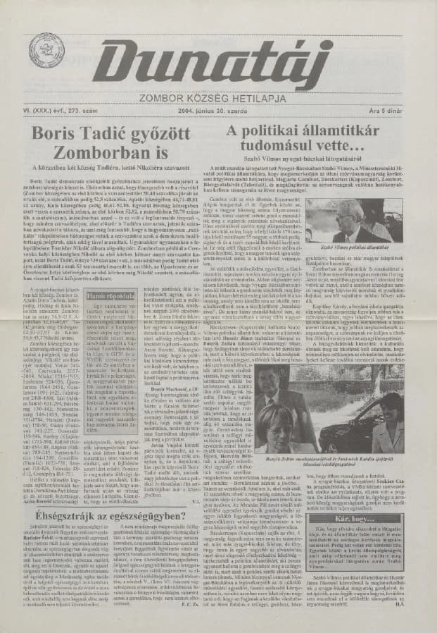 Dunatáj, 6. évf. 2004. június 30. 273. sz.