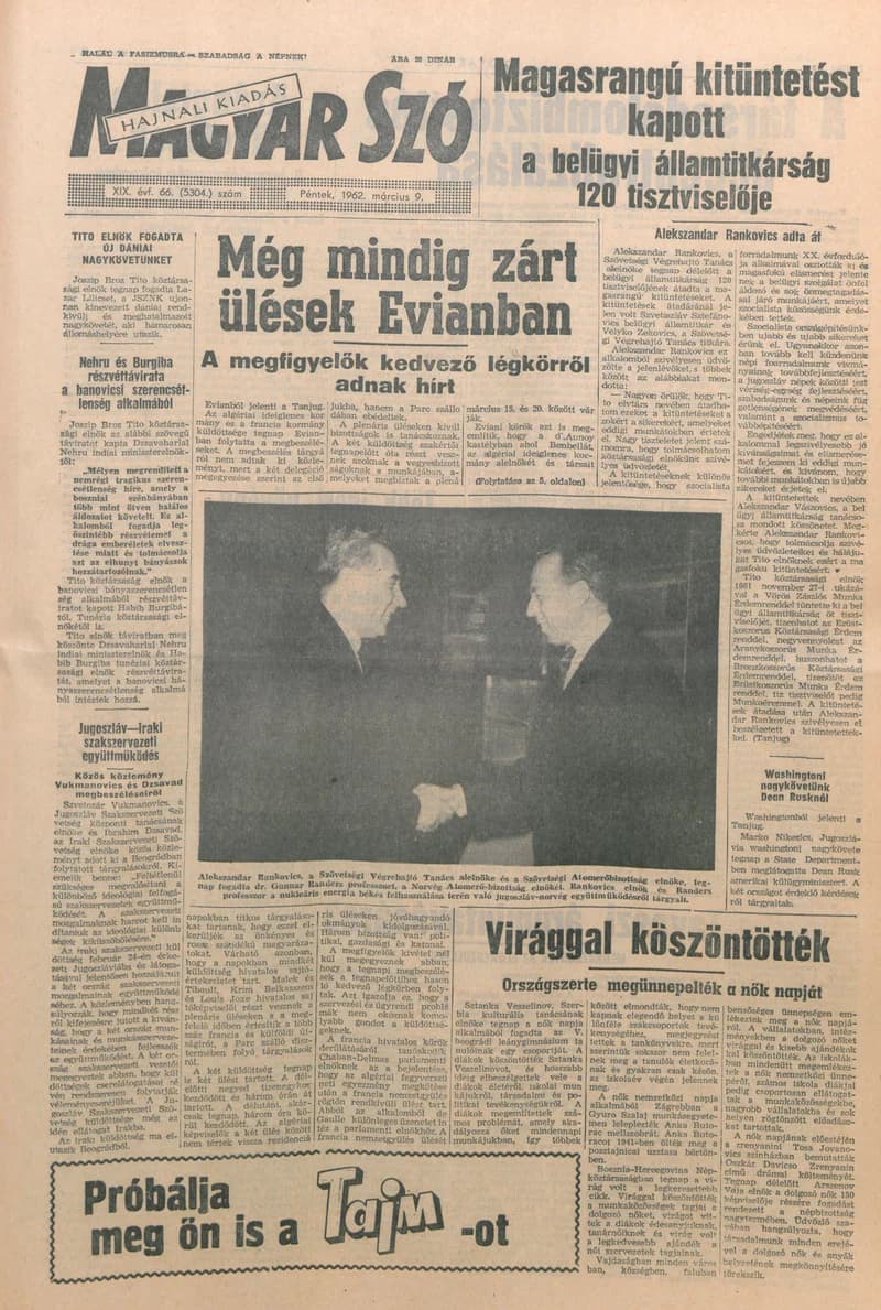 Magyar Szó, 19. évf. 1962. március 9. 66. sz. 1–14. oldal