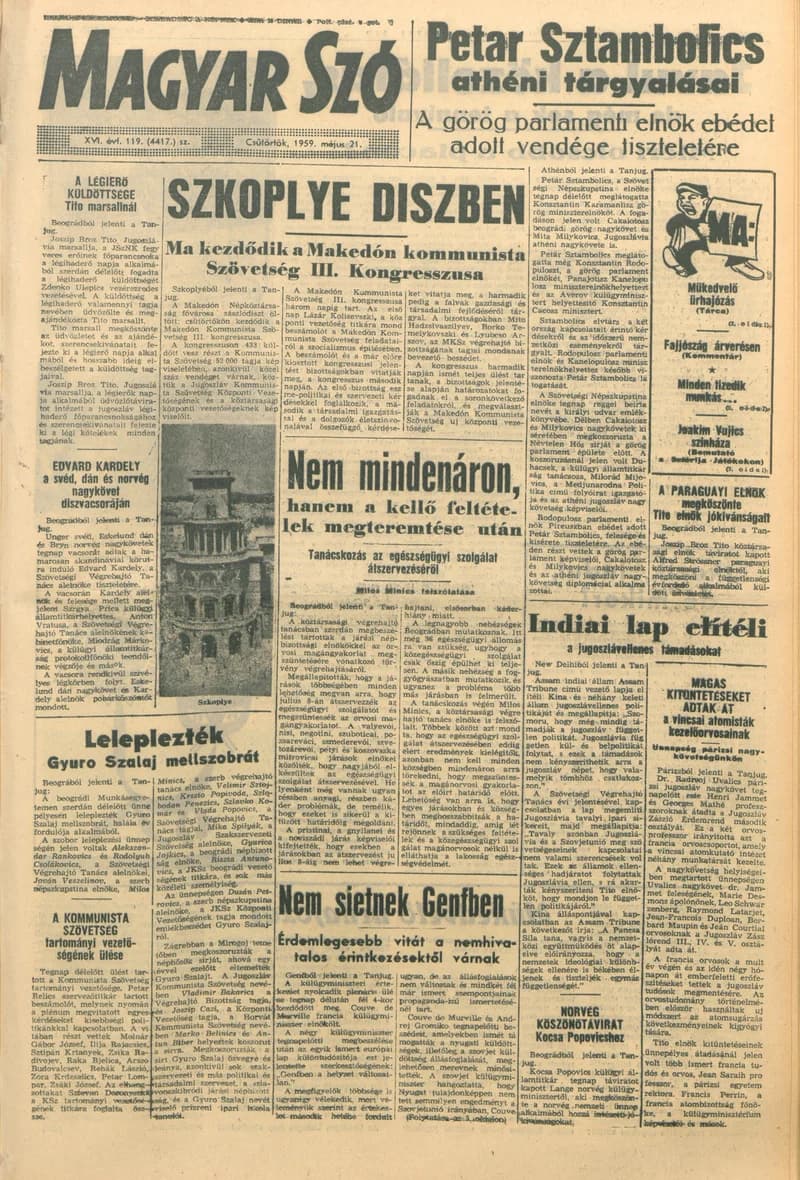 Magyar Szó, 16. évf. 1959. május 21. 119. sz. 1–24. oldal