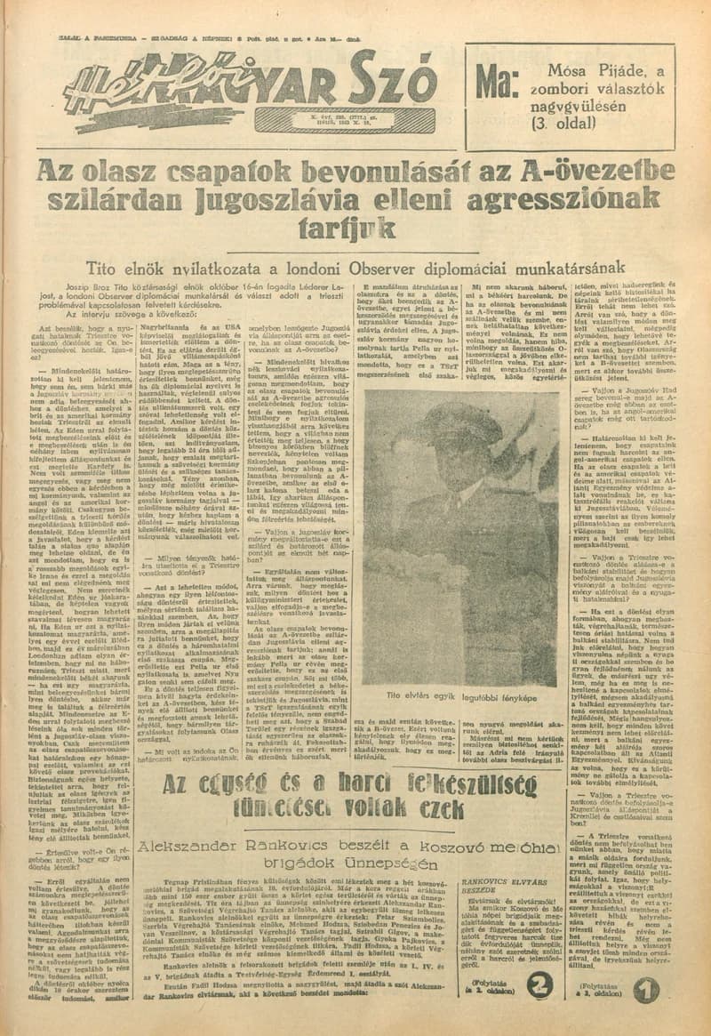 Magyar Szó, 10. évf. 1953. október 19. 288. sz. 1–8. oldal