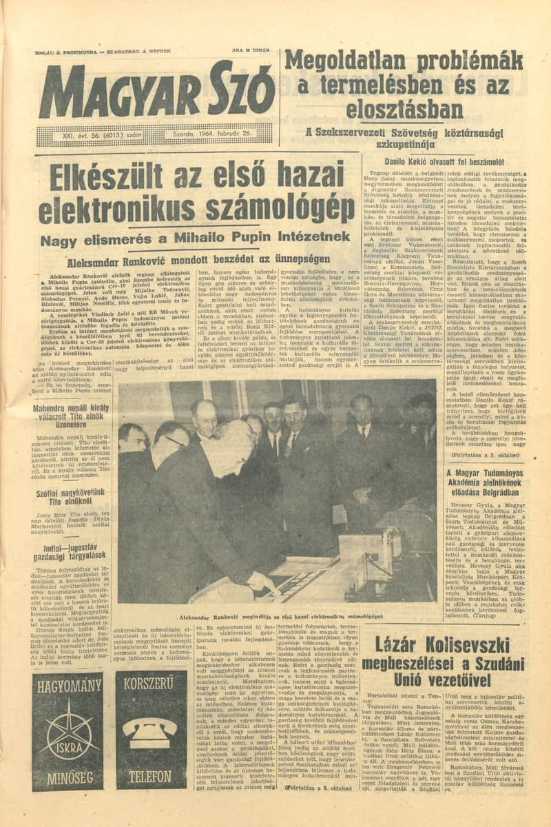 Magyar Szó, 21. évf. 1964. február 26. 56. sz. 1–16. oldal
