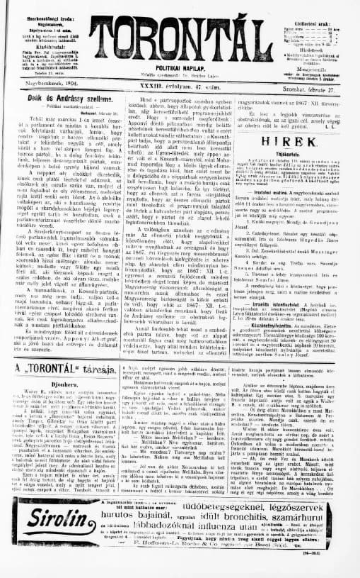 Torontál, 33. évf. 1904. február 27. 47. sz.