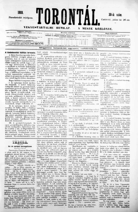 Torontál, 17. évf. 1888. július 26. 30. sz.