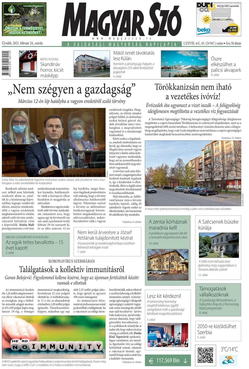 Magyar Szó, 78. évf. 2021. február 24. 43. sz. 1–16. oldal