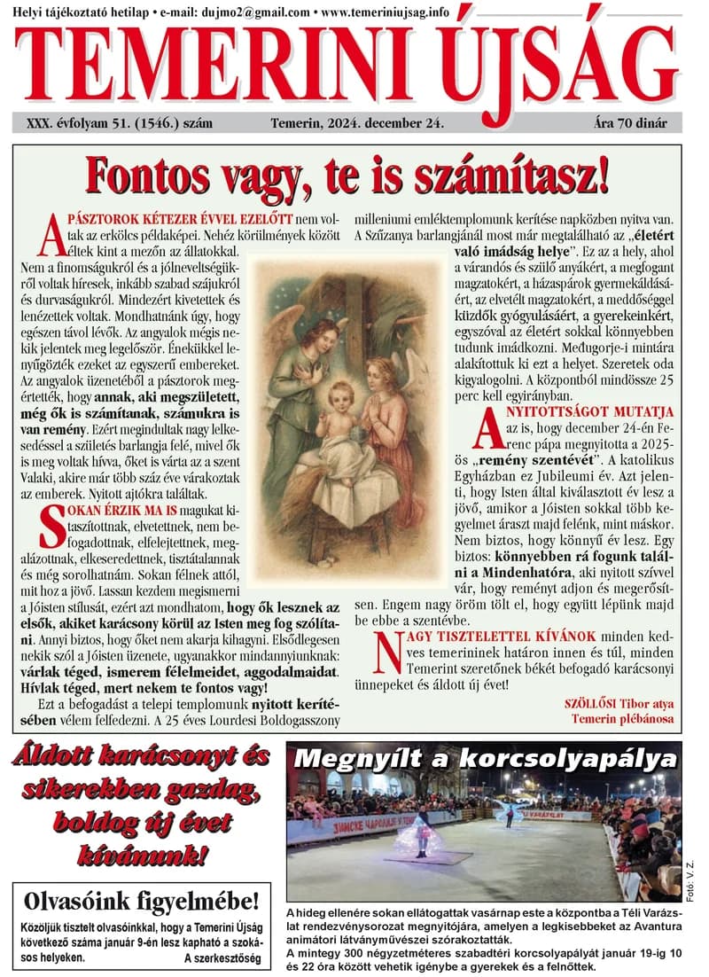 Temerini Újság, 30. évf. 2024. december 24. 51. sz.