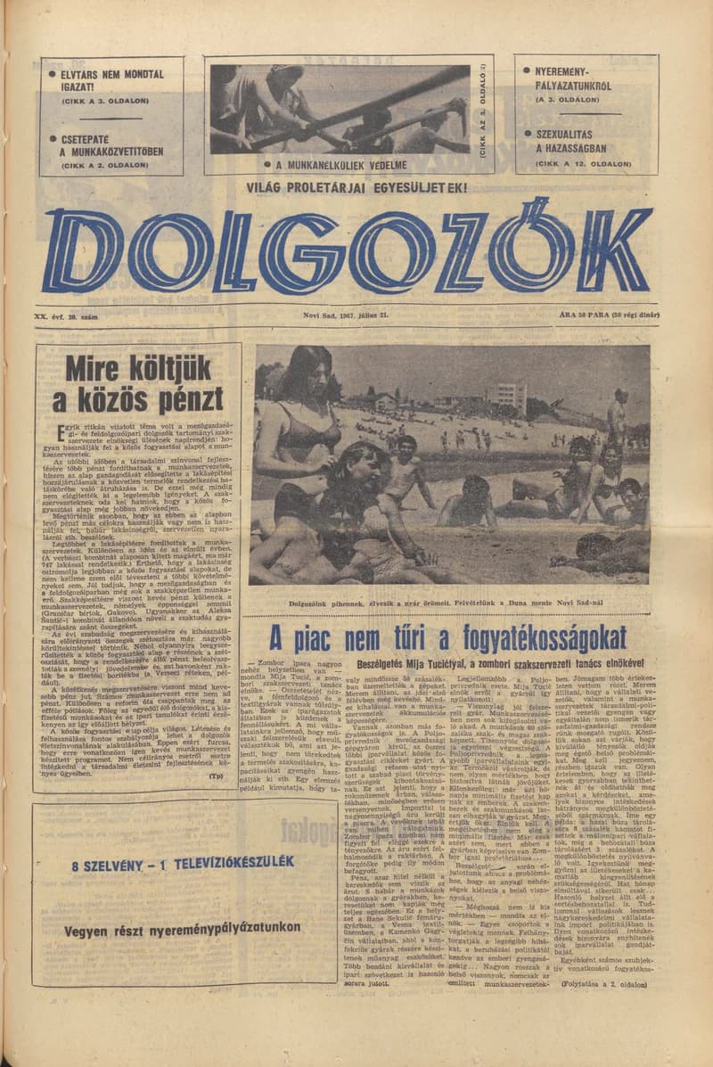 Dolgozók, 21. évf. 1967. július 21. 30. sz.