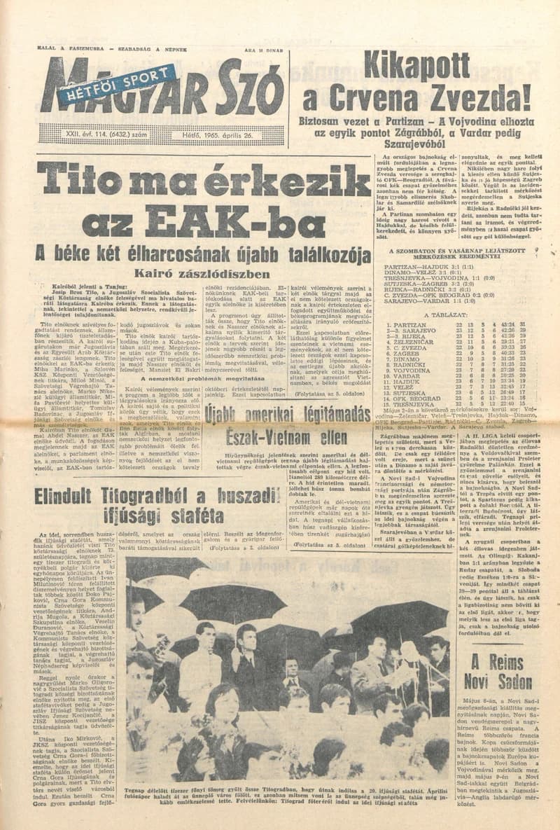 Magyar Szó, 22. évf. 1965. április 26. 114. sz. 1–16. oldal