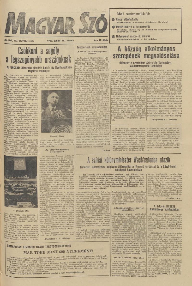 Magyar Szó, 40. évf. 1983. június 15. 162. sz. 1–24. oldal