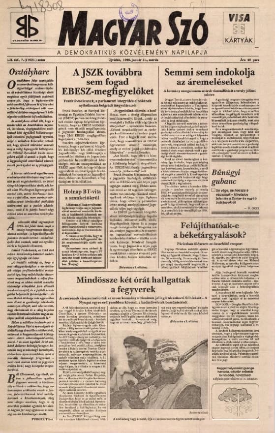 Magyar Szó, 52. évf. 1995. január 11. 7. sz. 1–16. oldal