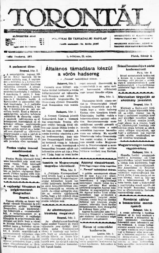 Torontál, 50. évf. 1921. február 4. 23. sz.