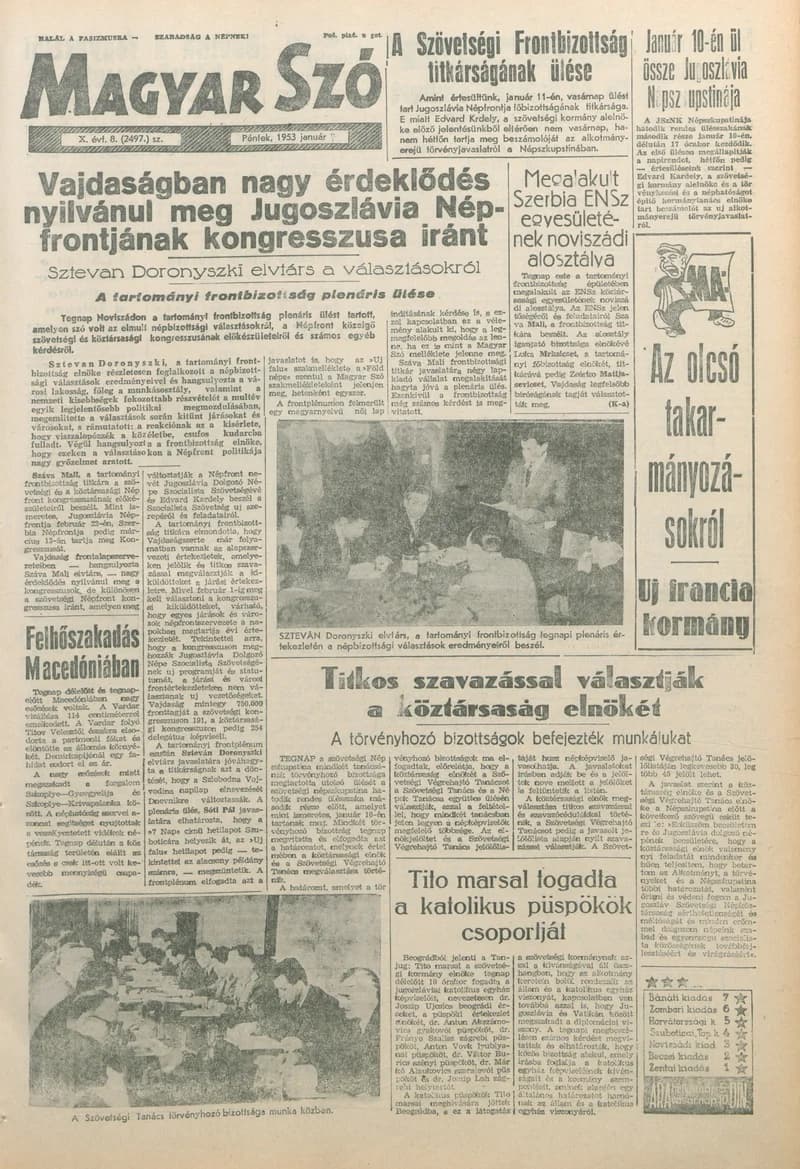 Magyar Szó, 10. évf. 1953. január 9. 8. sz. 1–10. oldal