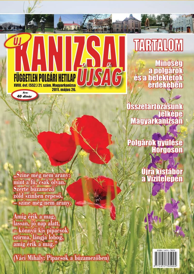 Új Kanizsai Újság, 18. évf. 2011. május 26. 21. sz. 1–24. oldal