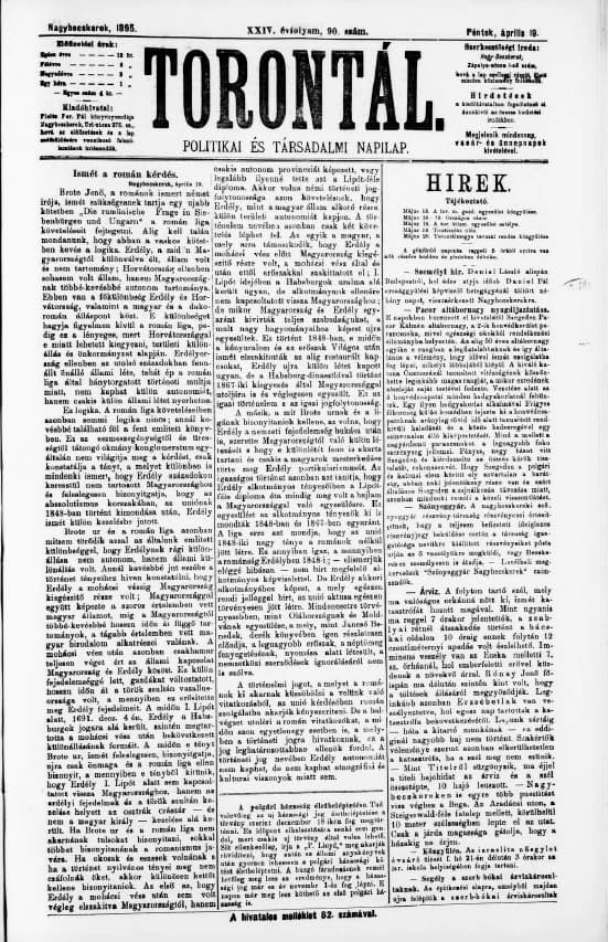 Torontál, 24. évf. 1895. április 18. 90. sz.