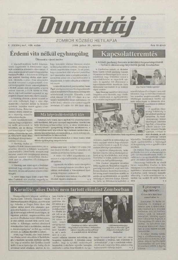 Dunatáj, 10. évf. 2008. július 30. 486. sz.