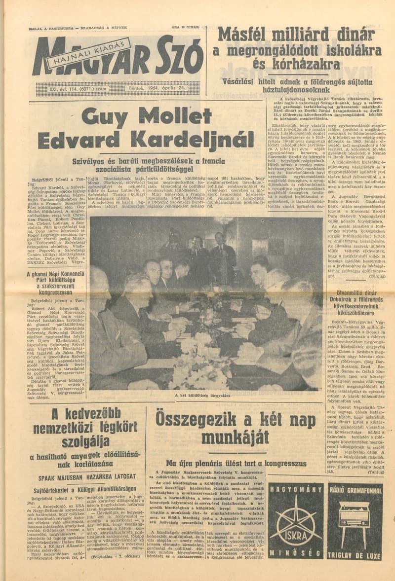 Magyar Szó, 21. évf. 1964. április 24. 114. sz. 1–16. oldal