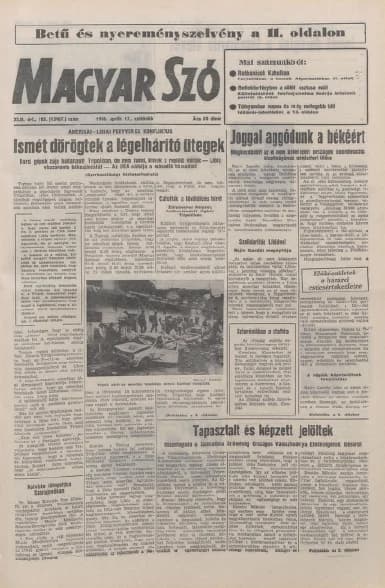 Magyar Szó, 43. évf. 1986. április 17. 105. sz. 1–20. oldal