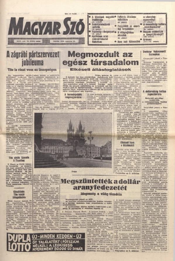 Magyar Szó, 25. évf. 1968. március 20. 78. sz. 1–16. oldal