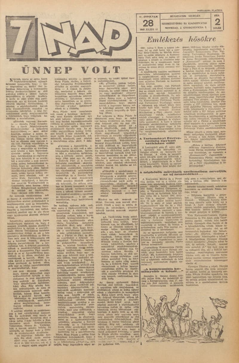 7 Nap, 4. évf. 1949. július 13. 28. sz. 1–4. oldal