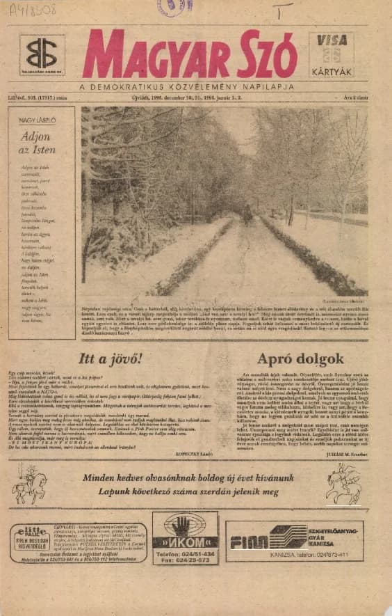 Magyar Szó, 52. évf. 1995. december 30. – 1996. január 2. 303. sz. 1–32. oldal