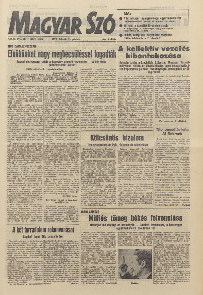 Magyar Szó, 36. évf. 1979. február 9. 38. sz. 1–20. oldal