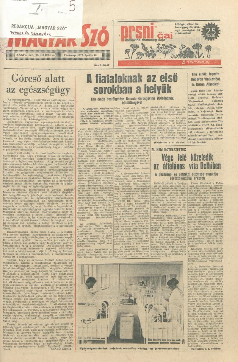 Magyar Szó, 34. évf. 1977. április 10. 98. sz.