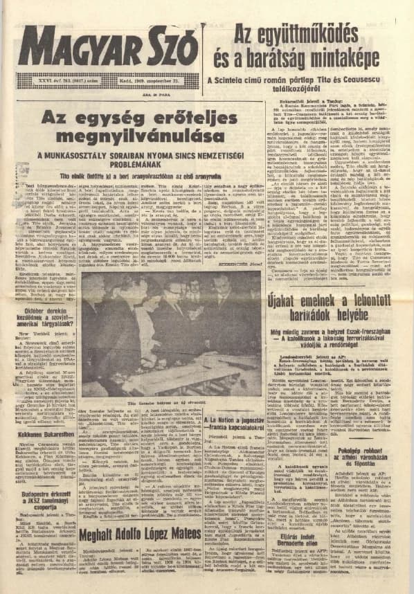 Magyar Szó, 26. évf. 1969. szeptember 23. 263. sz. 1–16. oldal