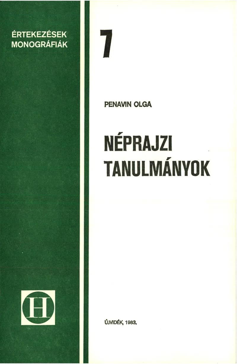 Néprajzi tanulmányok