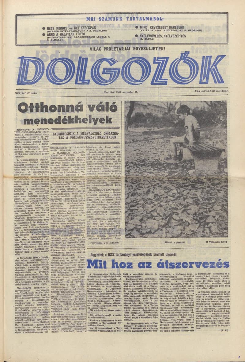 Dolgozók, 20. évf. 1966. november 18. 47. sz.