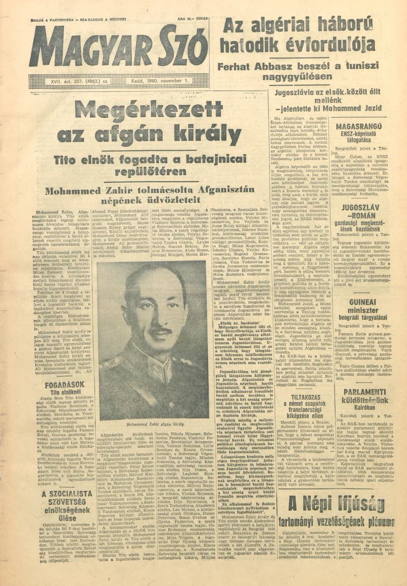 Magyar Szó, 17. évf. 1960. november 1. 257. sz. 1–16. oldal