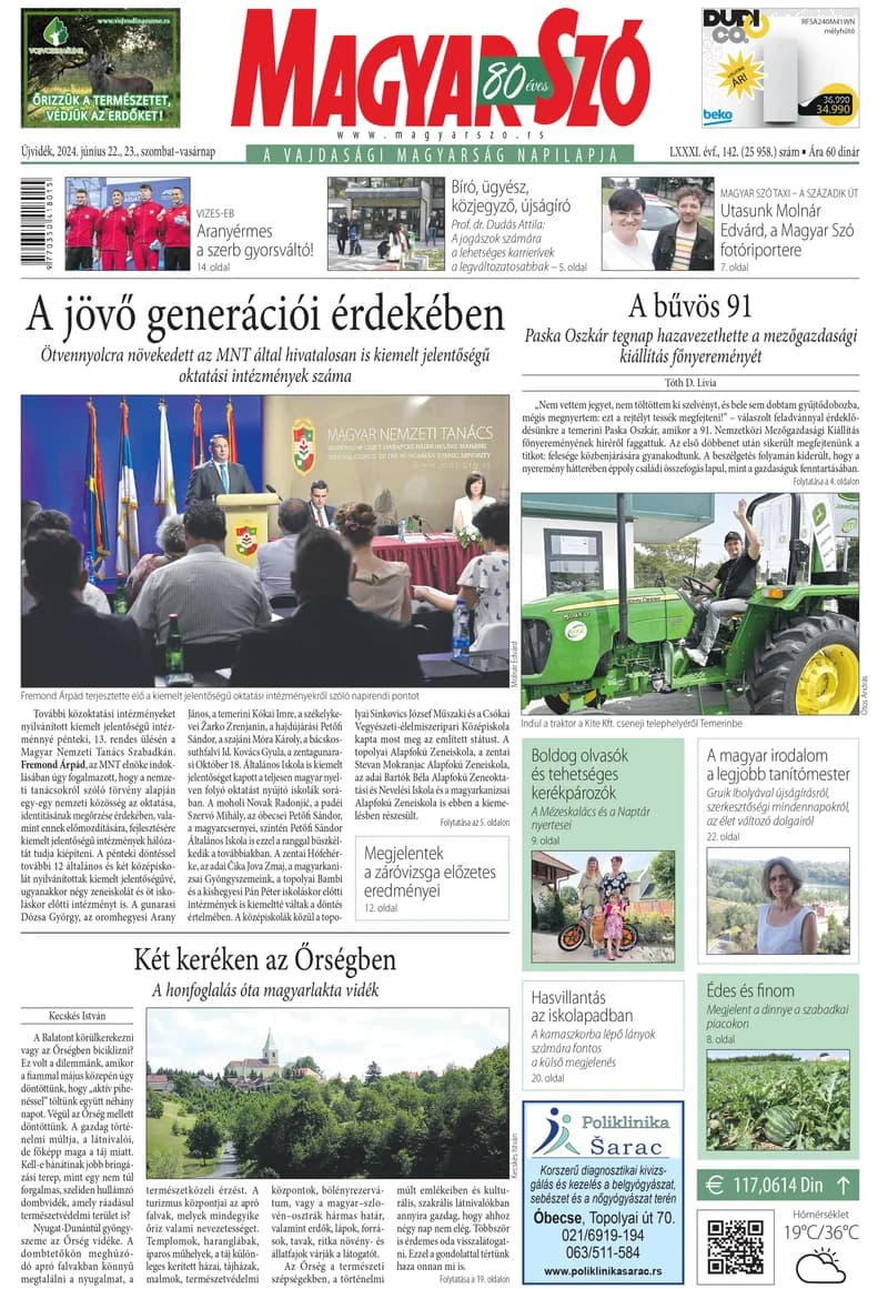 Magyar Szó, 81. évf. 2024. június 22. – 23. 142. sz. 1–32. oldal
