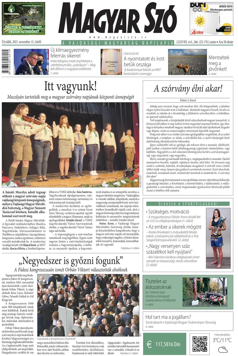 Magyar Szó, 78. évf. 2021. november 15. 266. sz. 1–20. oldal