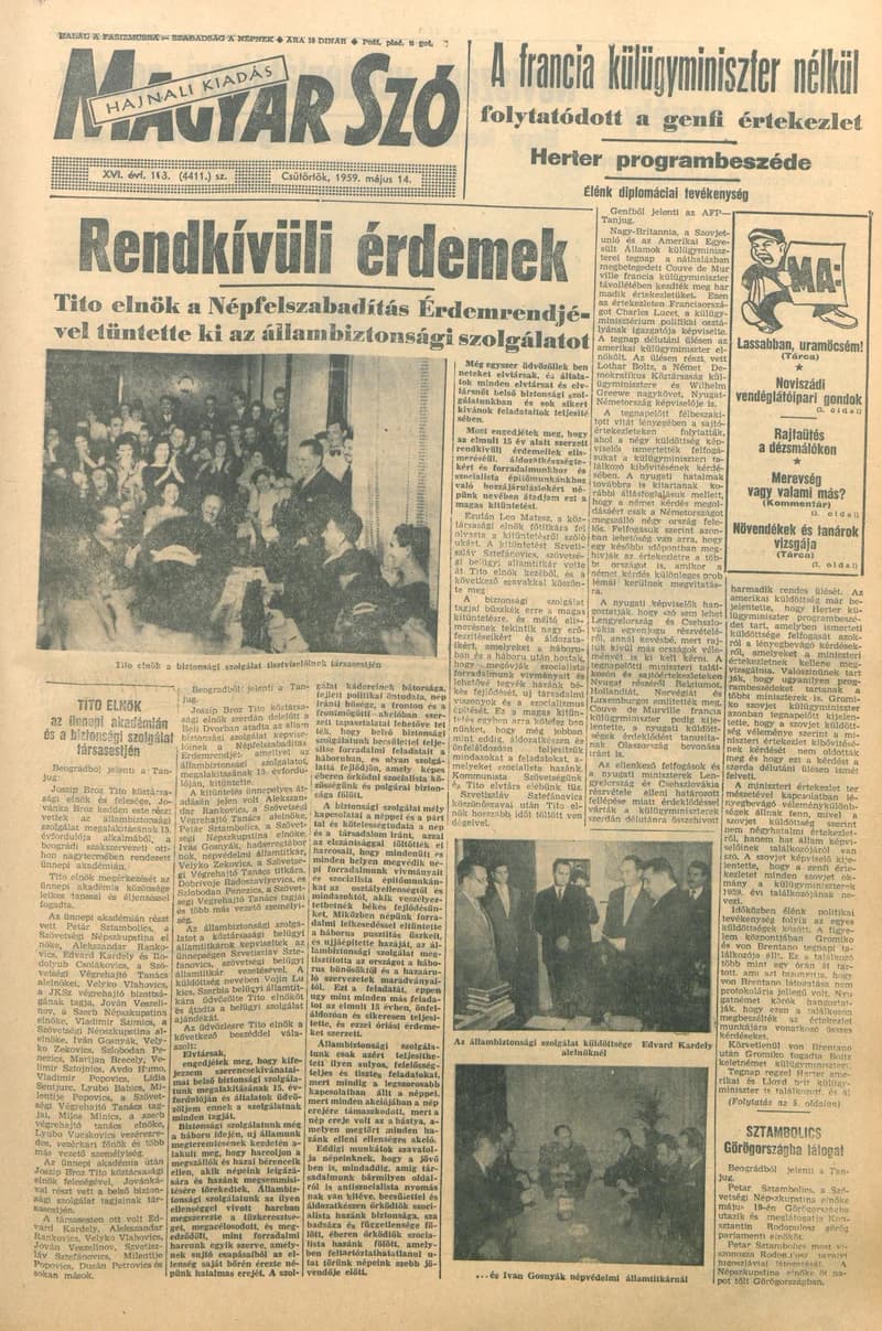 Magyar Szó, 16. évf. 1959. május 14. 113. sz. 1–20. oldal