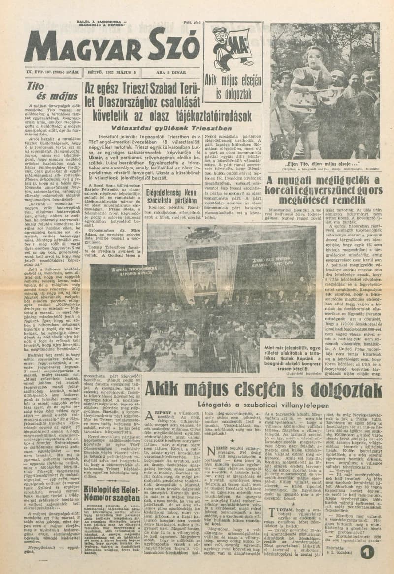 Magyar Szó, 9. évf. 1952. május 5. 107. sz. 1–4. oldal