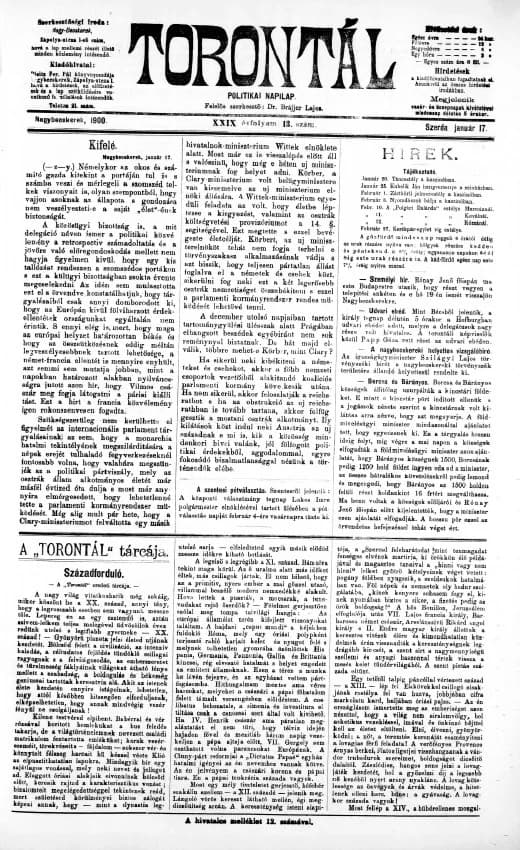 Torontál, 29. évf. 1900. január 17. 13. sz.