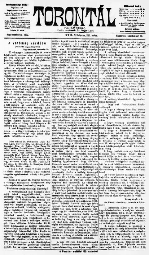 Torontál, 26. évf. 1897. szeptember 23. 217. sz.