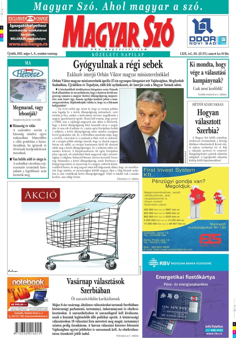 Magyar Szó, 69. évf. 2012. május 5. – 6. 101. sz. 1–44. oldal