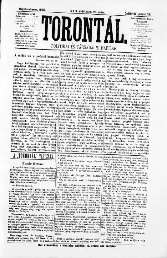 Torontál, 22. évf. 1893. január 26. 21. sz.