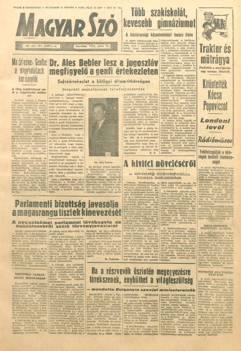 Magyar Szó, 12. évf. 1955. június 16. 191. sz. 1–10. oldal