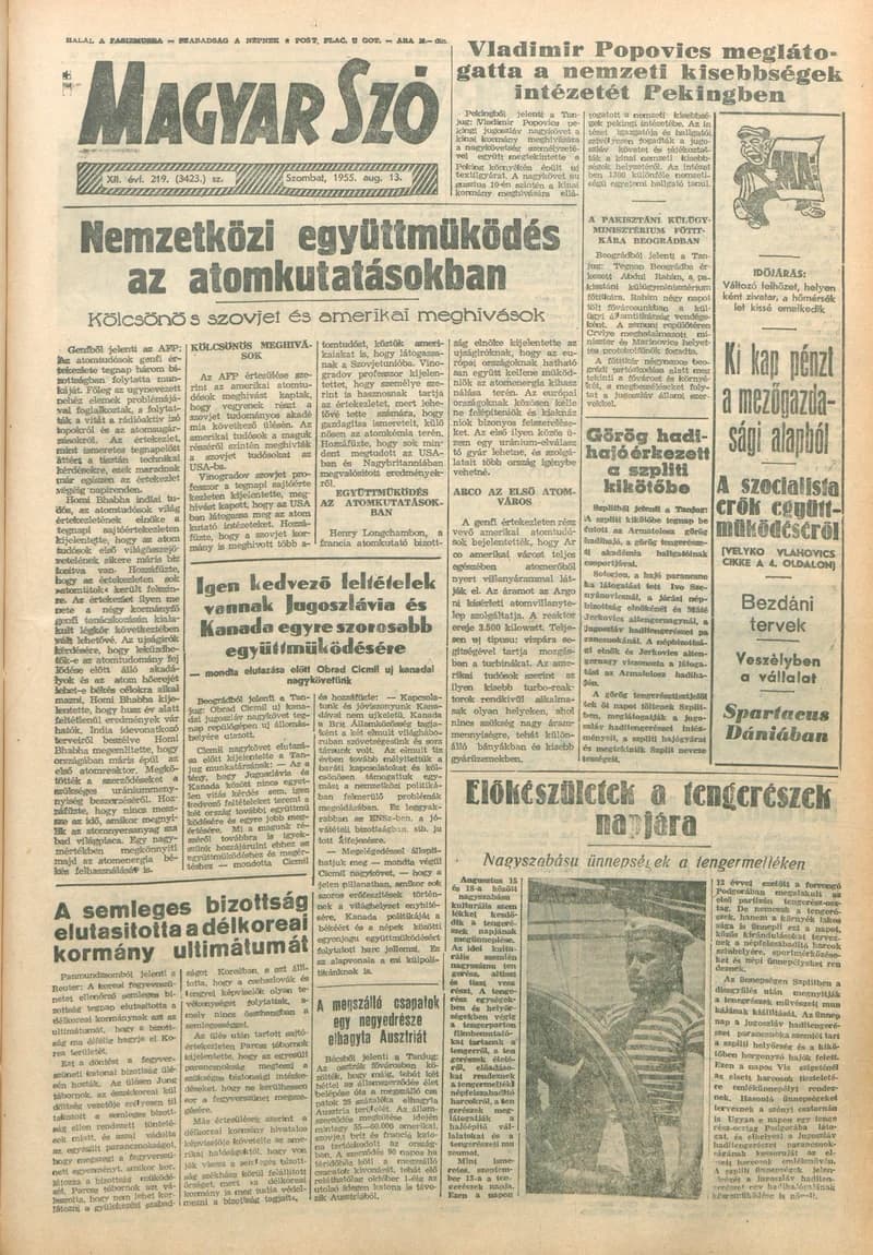 Magyar Szó, 12. évf. 1955. augusztus 12. 218. sz. 1–10. oldal