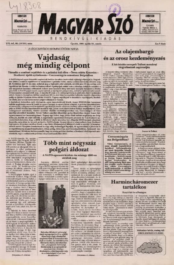 Magyar Szó, 56. évf. 1999. április 28. 88. sz. 1–8. oldal