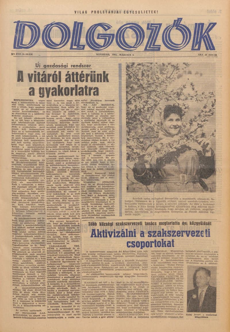 Dolgozók, 15. évf. 1961. március 3. 10. sz.