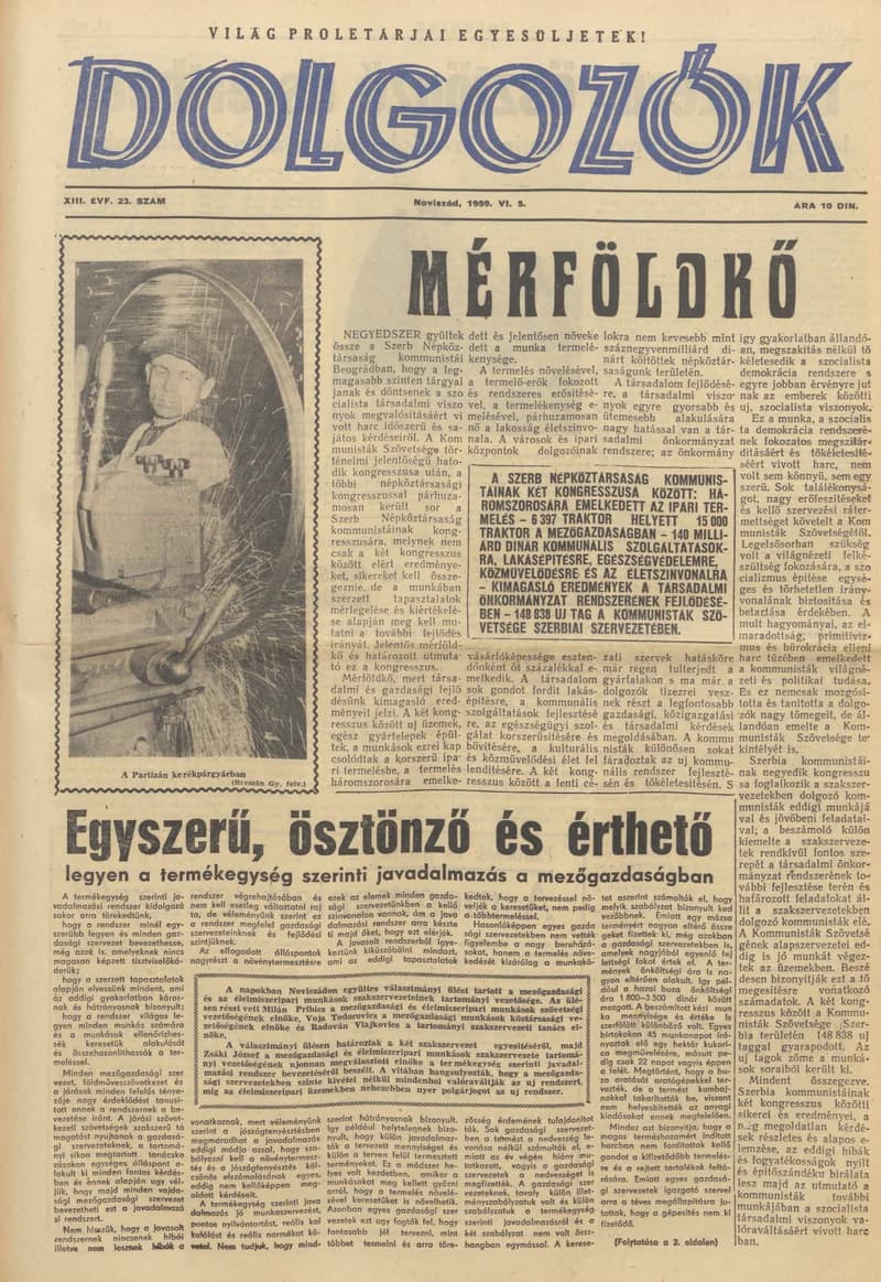 Dolgozók, 13. évf. 1959. június 5. 23. sz.