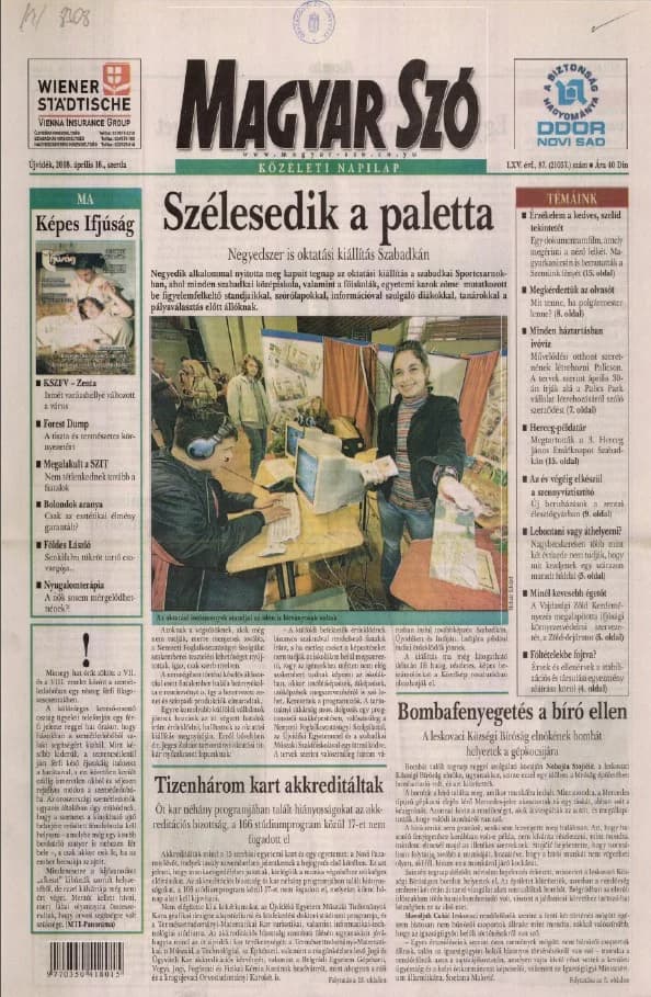 Magyar Szó, 65. évf. 2008. április 16. 87. sz. 1–20. oldal