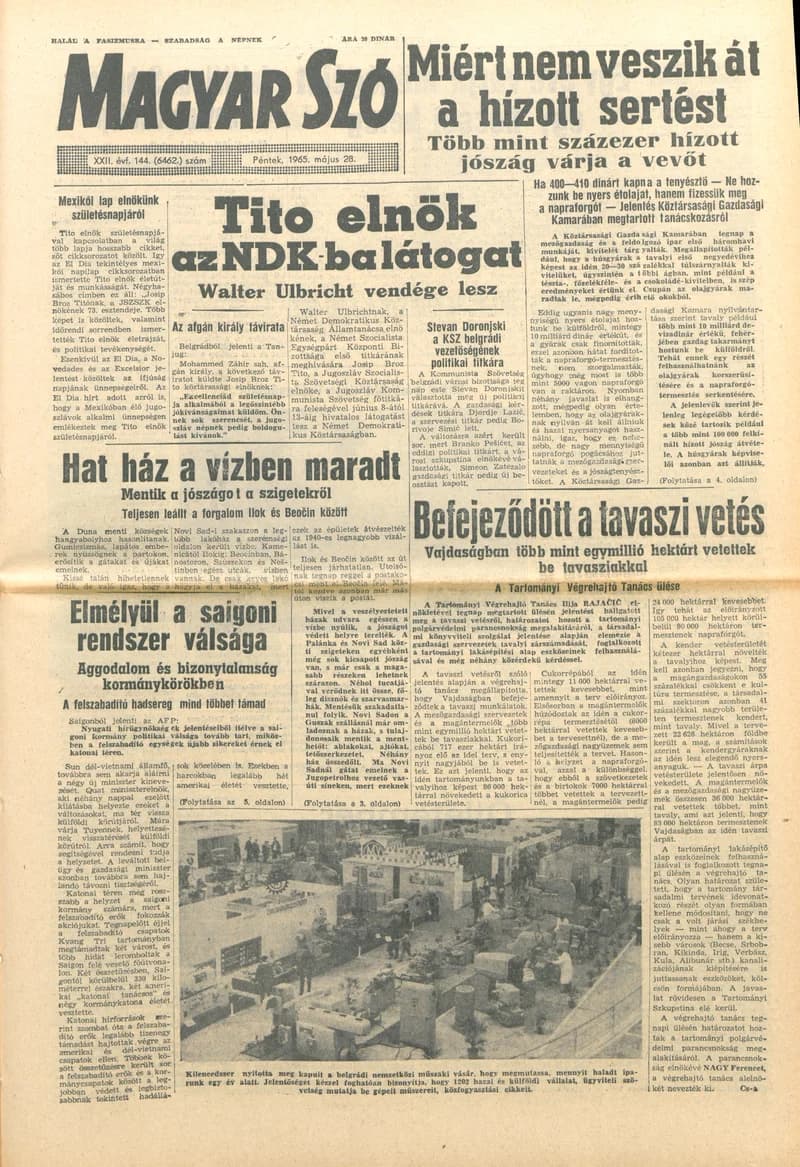 Magyar Szó, 22. évf. 1965. május 28. 144. sz. 1–16. oldal
